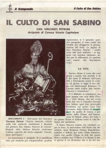 La prima pagina della scheda storica su San Sabino di Canosa