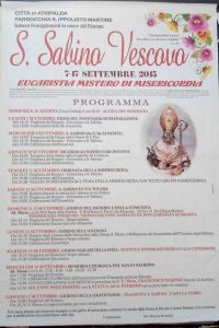 Il programma religioso dei festeggiamenti in onore di San Sabino
